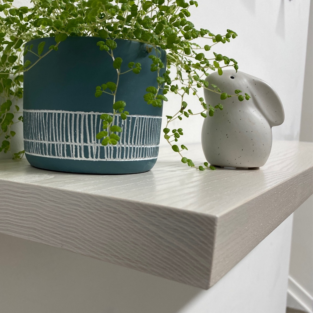 The Slimline Solid Ash Shelf from 200mm in length to 3000mm.