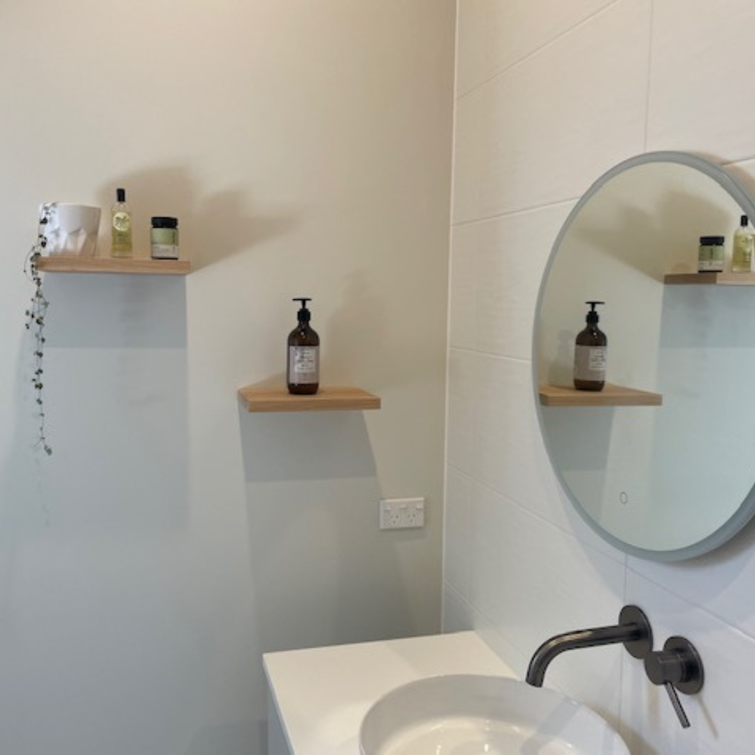The Slimline Solid Ash Shelf from 200mm in length to 3000mm.